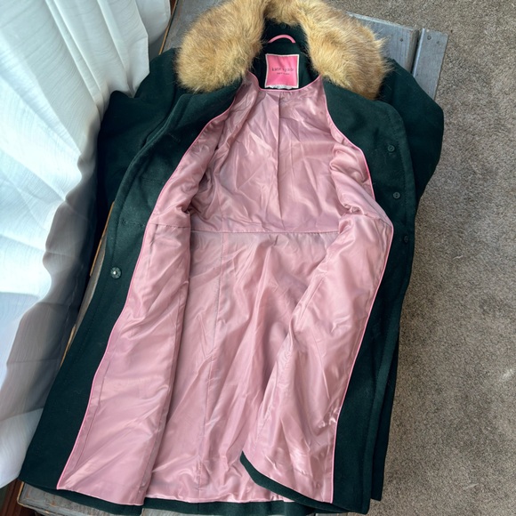 Kate Spade dark green wool blend peacoat | size small - Picture 6 of 12